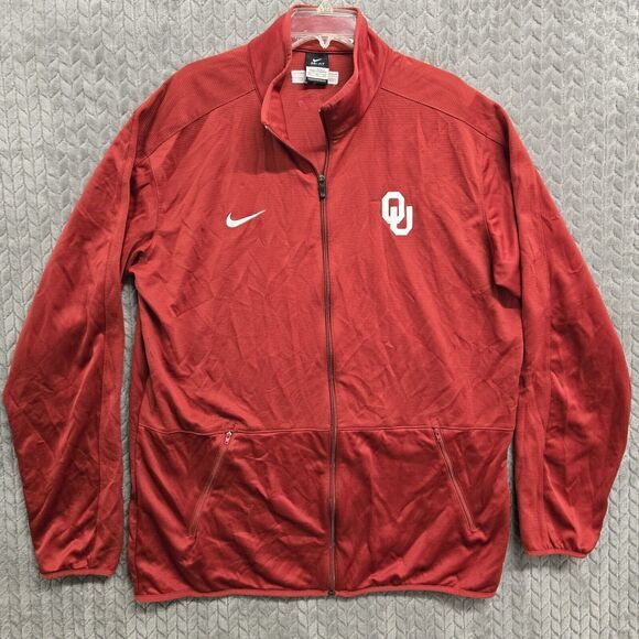 Oklahoma Sooners Jacket Mens XL Tall Red‎ Nike Elite Basketball Warm Up Track - Picture 1 of 11